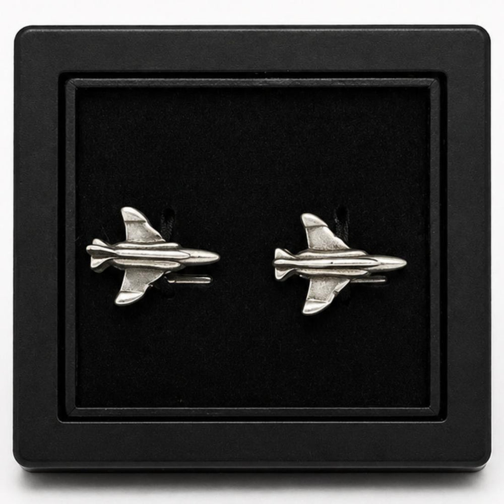 F-4 Silver Siyah Kutulu Kol Düğmesi