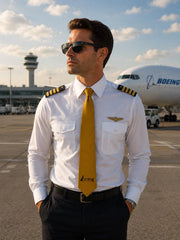 Kravat "Luks Aviation" Sarı Desenli