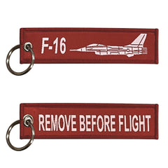 Kumaş Anahtarlık Kırmızı "F-16"