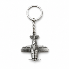 Metal Anahtarlık Döner Pervaneli Koyu Nikel