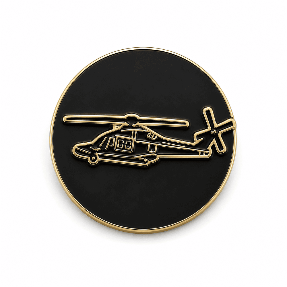 Pin Sivil Helikopter Gold