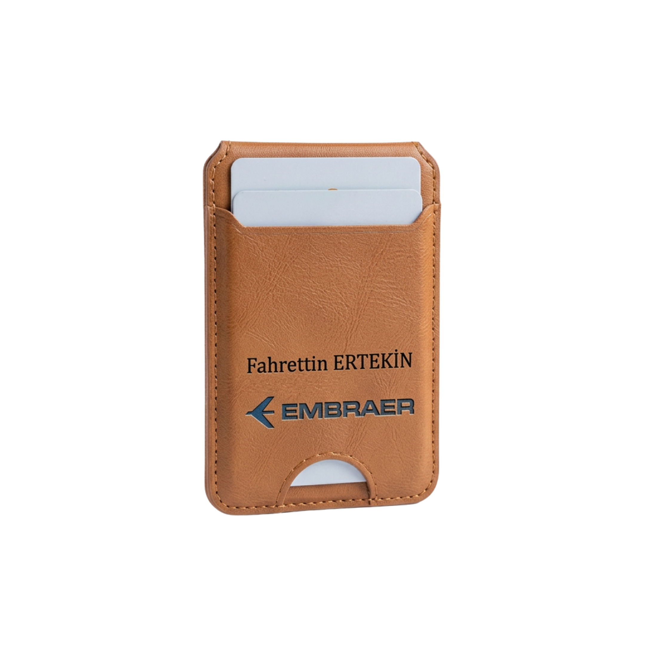 Kişiye Özel İsimli Boeing Logolu Katlanabilir MagSafe Cüzdan Kartlık & Telefon Standı