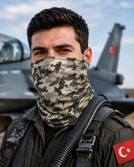 Buff "Haki Askeri Kamuflaj Uçak Desenli"