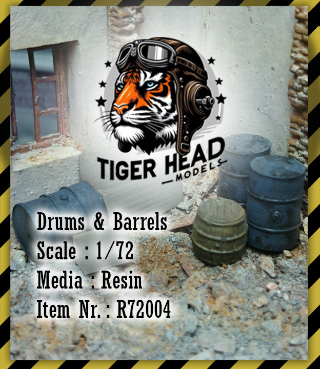 Drums & Barrels (Includes 4 each of 3 different types. Total 12 pieces.) ( 1/72 )