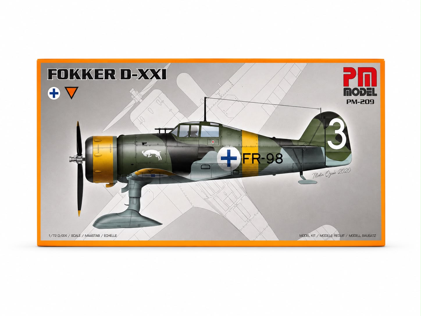 FOKKER d-xxxi Royal Dutch Museum & Fin Air Force with skies