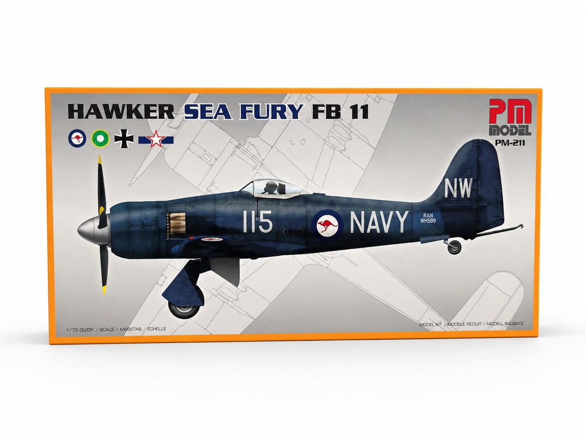 Hawker Sea Fury FB11 Pm Model Avcı Uçağı Demonte Plastik Maketi
