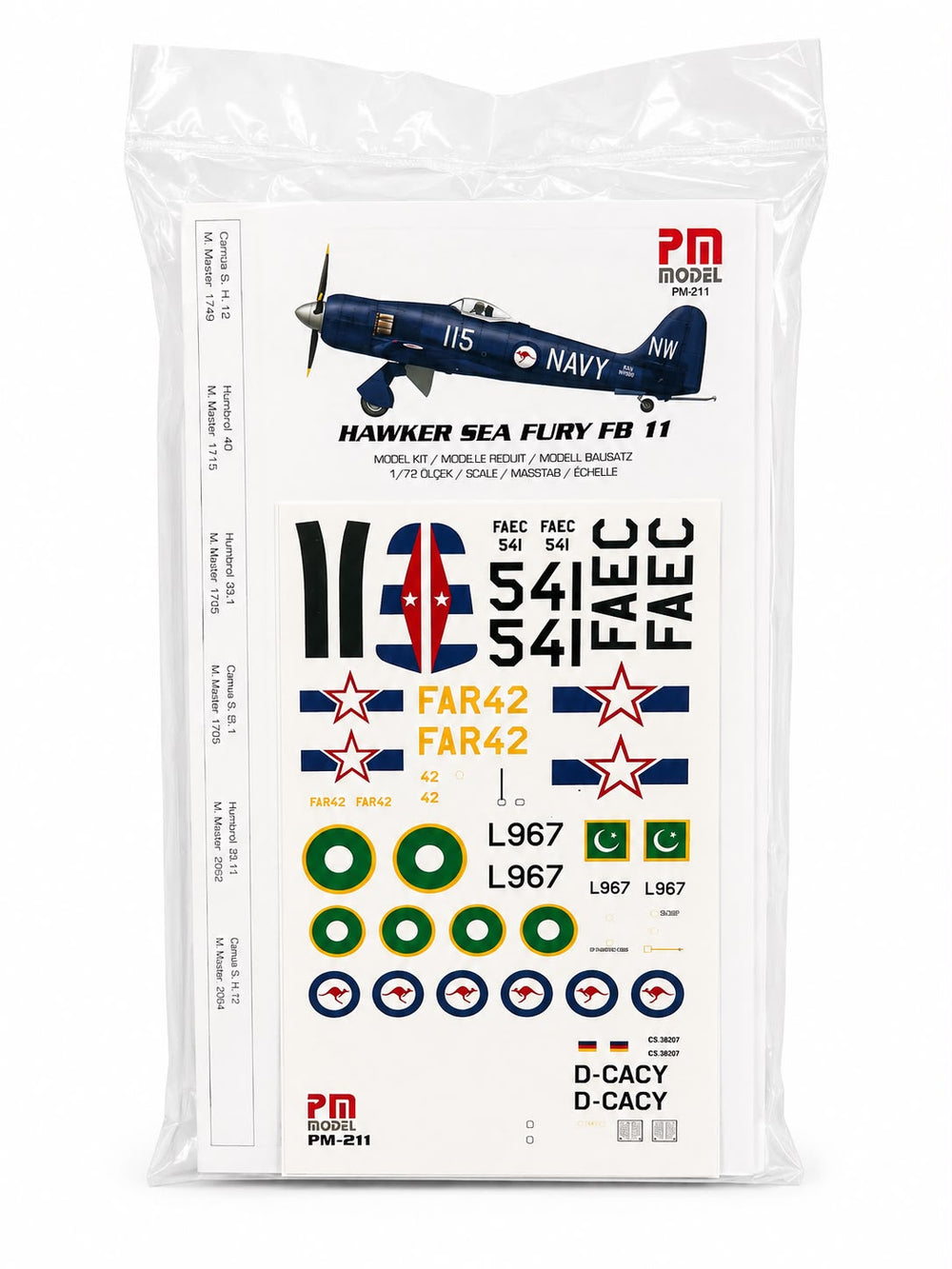 Hawker Sea Fury FB11 Pm Model Avcı Uçağı Demonte Plastik Maketi