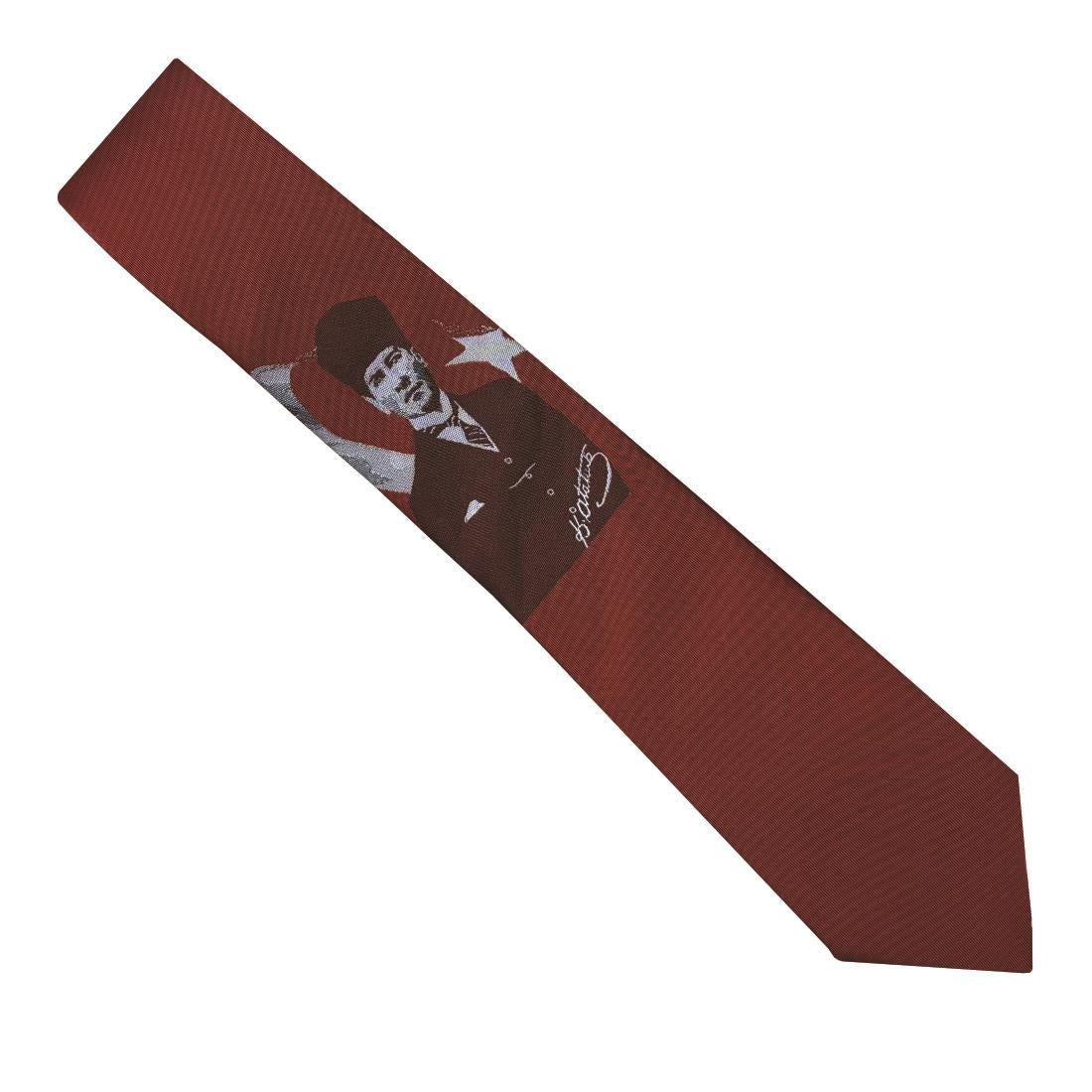 Klasik Kravat "Atatürk" Kırmızı