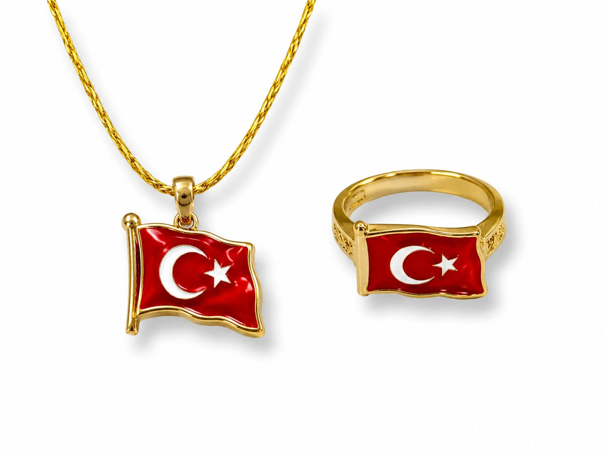 Kolye + Yüzük "Bayrak"