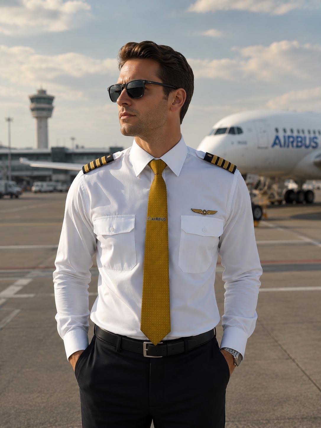 Kravat "Airbus" Sarı Desenli
