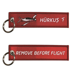 Kumaş Anahtarlık Kırmızı "HÜRKUŞ"