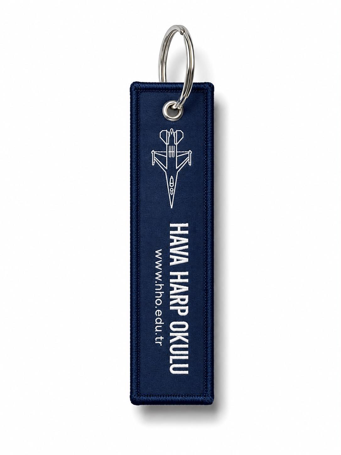 Kumaş Anahtarlık "HV H O + F-16" Lacivert