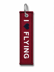 Kumaş Anahtarlık "I Love Flying" Bordo