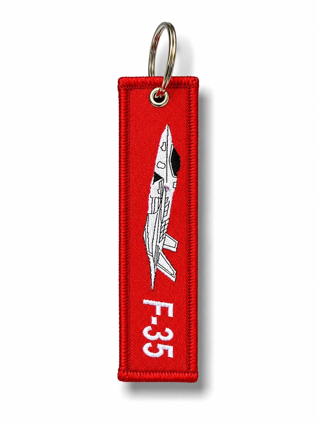 Kumaş Anahtarlık Kırmızı "F-35"