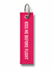 Kumaş Anahtarlık "Kiss Me" Pembe