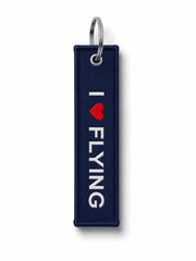 Kumaş Anahtarlık Lacivert "I Love Flying"