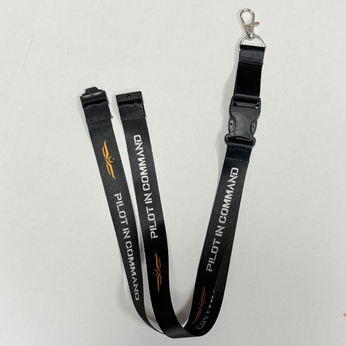 Lanyard "Pilot In Command Broveli" Siyah
