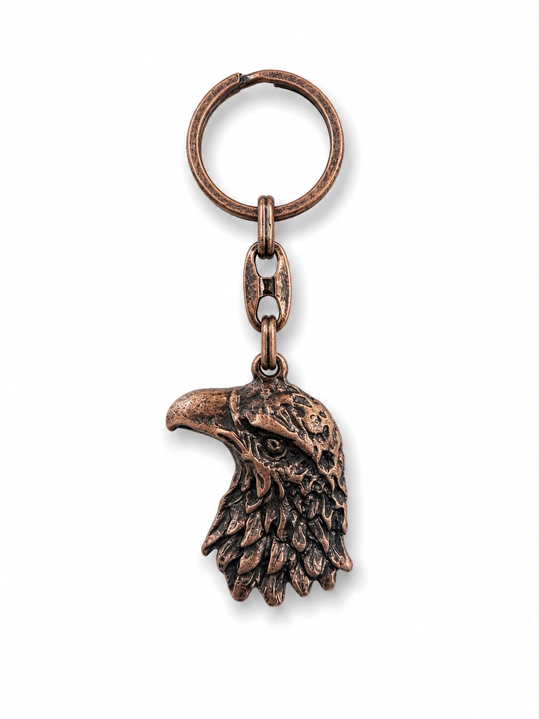 Metal Anahtarlık Kartal Baş Bronz