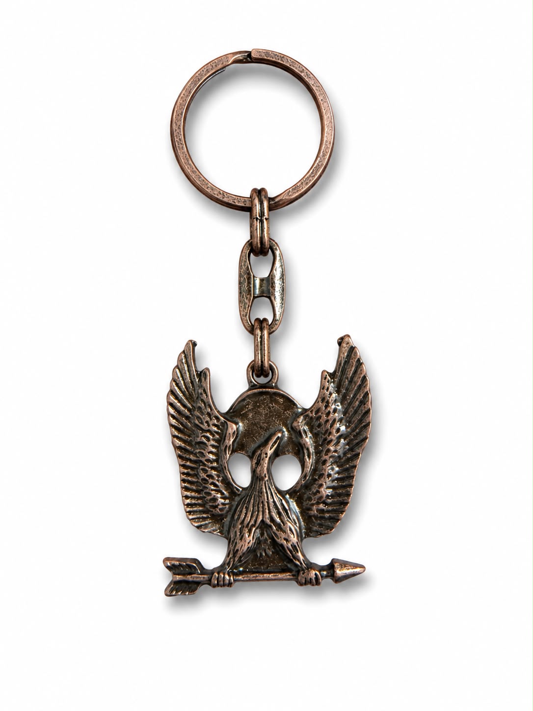 Metal Anahtarlık Oklu Kartal Bronz