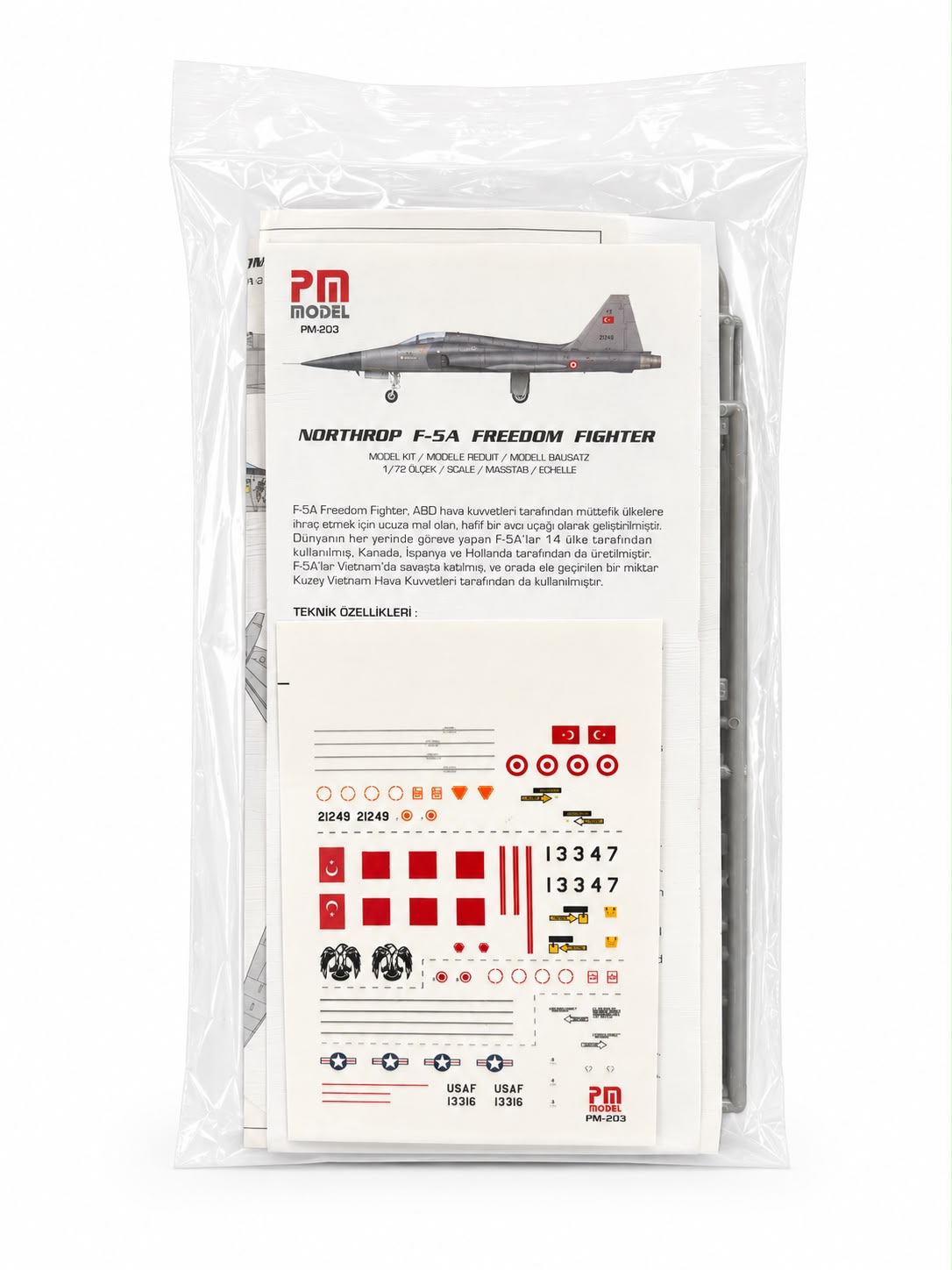 Northrop F-5 A Freedom Fighter PM Model Demonte Plastik Uçak Maket Kiti