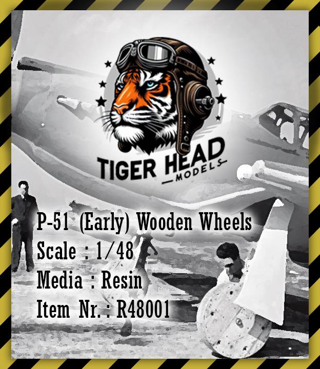 P-51 (Early) Wooden Wheels (Casted resin) ( 1/48 )