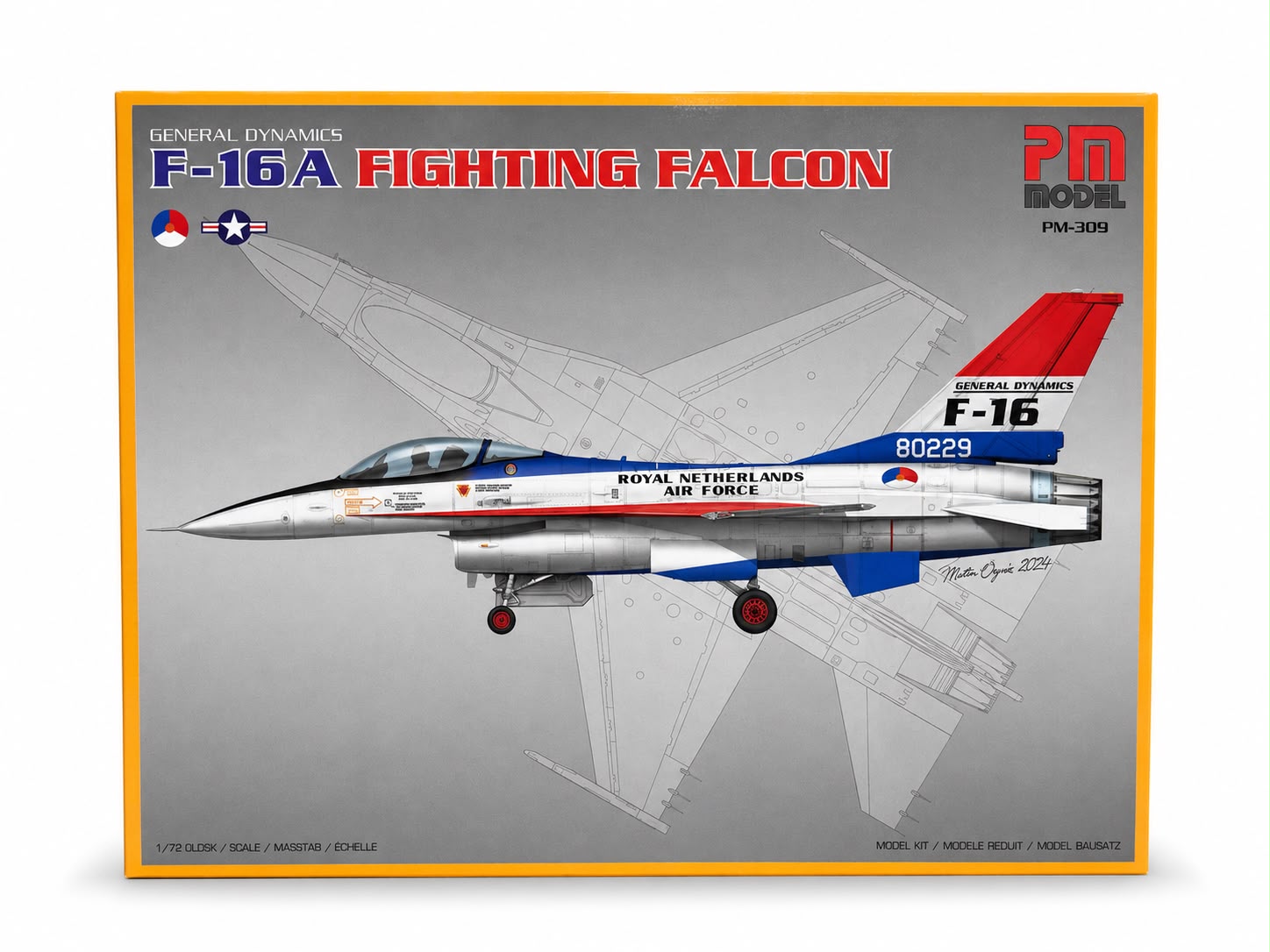 Pm Model F-16 A  ROYAL NETHERLANDS & USA Plastik Uçak Maket Kiti