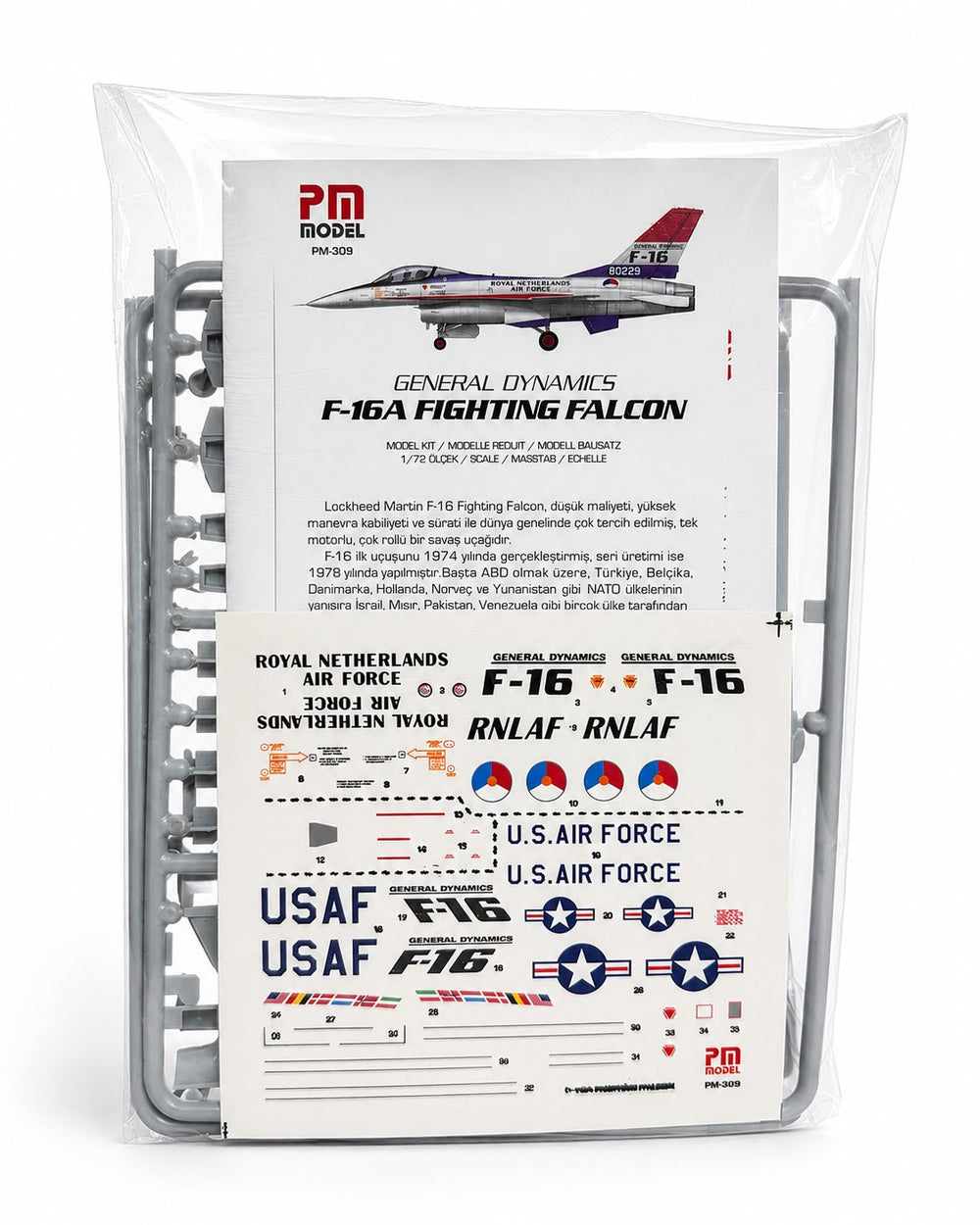 Pm Model F-16 A  ROYAL NETHERLANDS & USA Plastik Uçak Maket Kiti