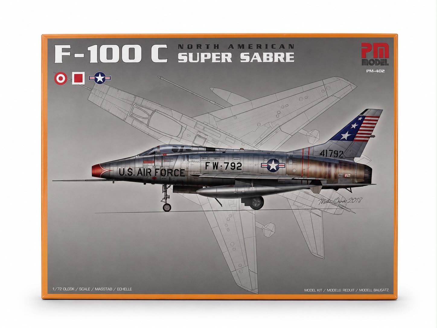 PM Model North American F-100 C Super Sabre Avcı-Bombardıman Uçağı Plastik Maketi