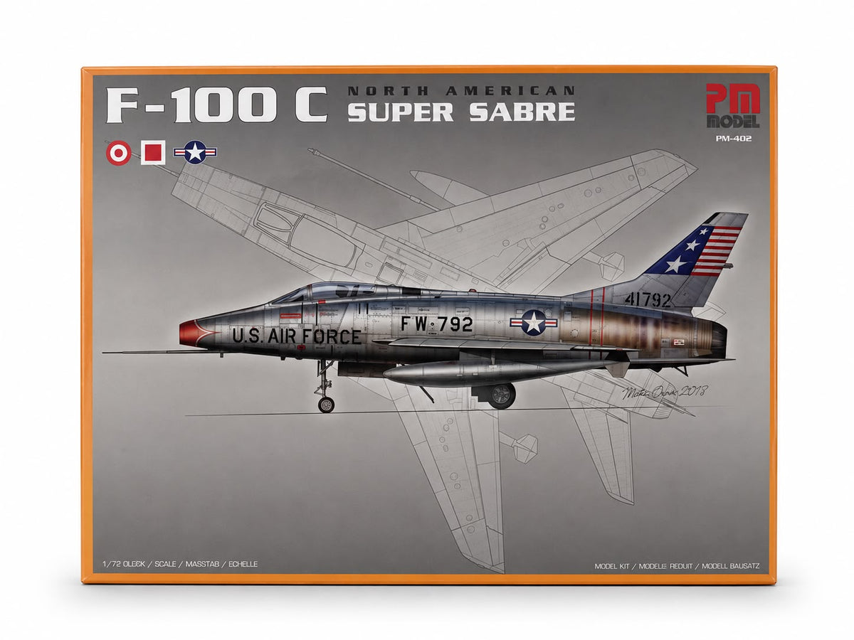 PM Model North American F-100 C Super Sabre Avcı-Bombardıman Uçağı Plastik Maketi