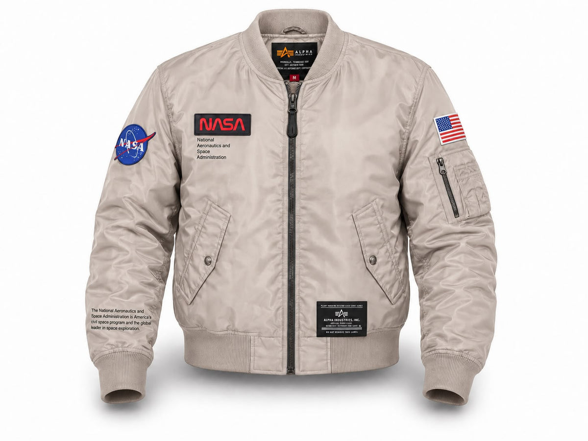Ribana Yakalı Pilot Montu Krem "NASA"