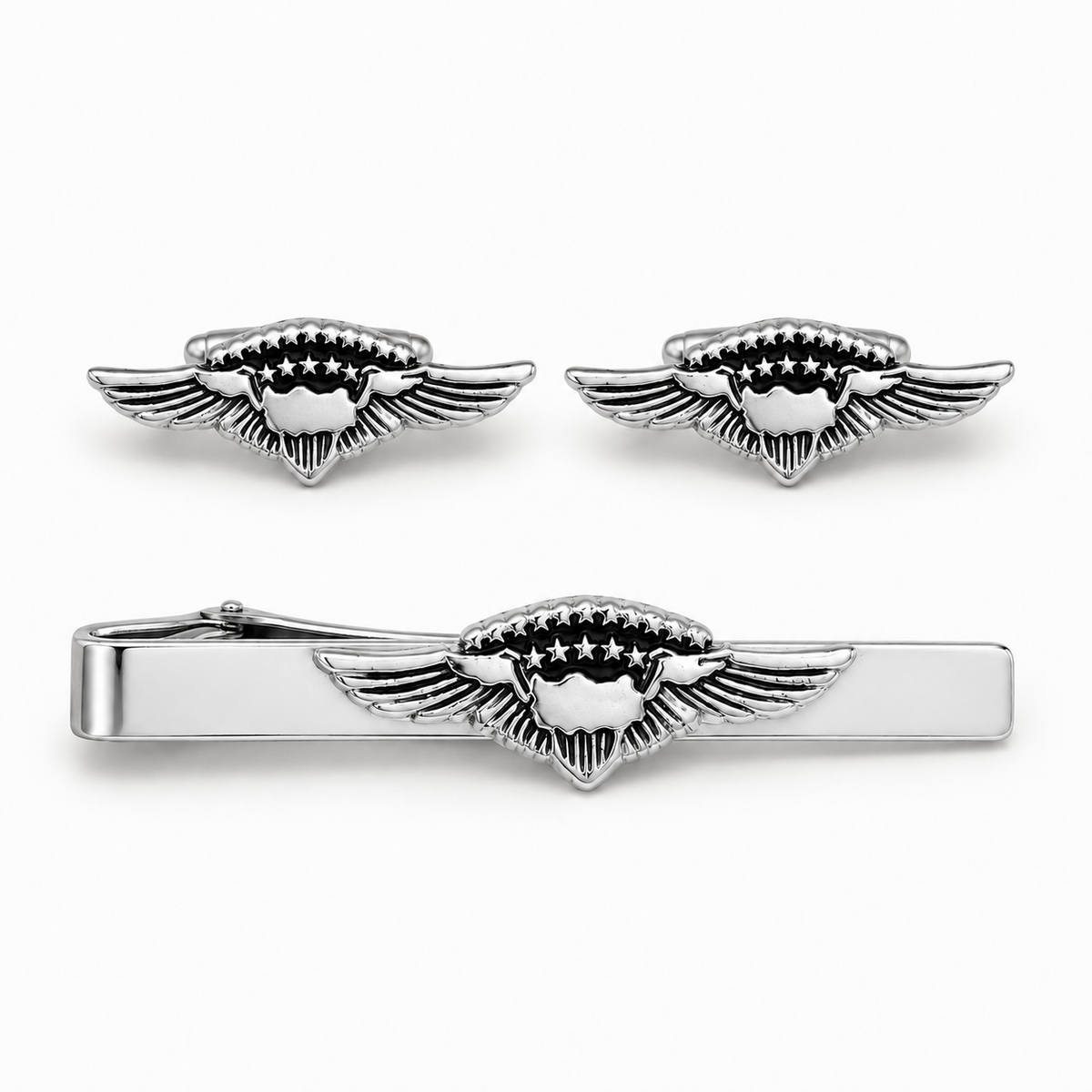Set "Ayjet Silver Kol D + Kravat IGN" Siyah Kutu