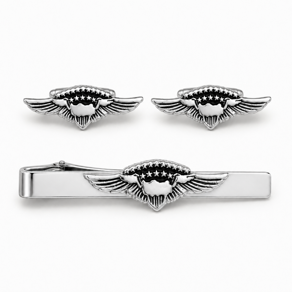 Set "Ayjet Silver Kol D + Kravat IGN" Siyah Kutu