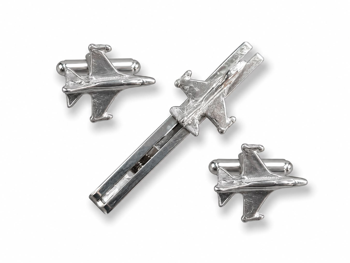 Set "F-16 Silver Kol D + Kravat IGN" Siyah Kutu