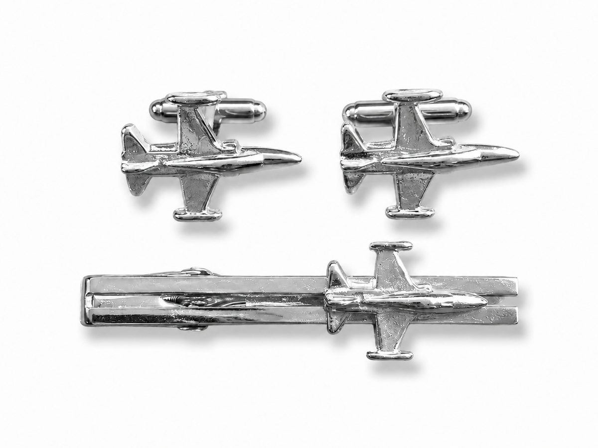 Set "F-5 Silver Kol D + Kravat IGN" Siyah Kutu