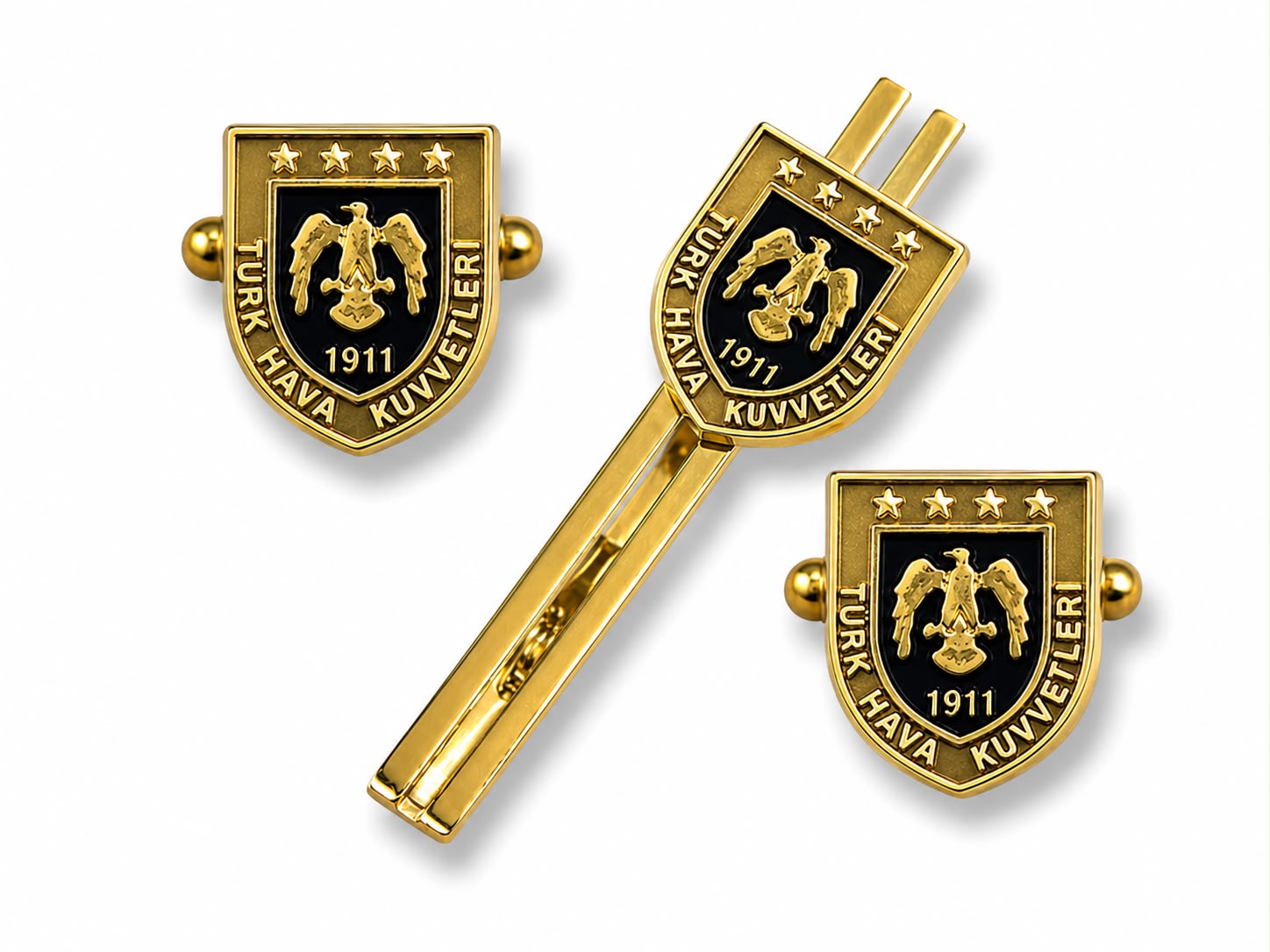 Set "HV K K Gold Kol D + Kravat IGN" Siyah Kutu