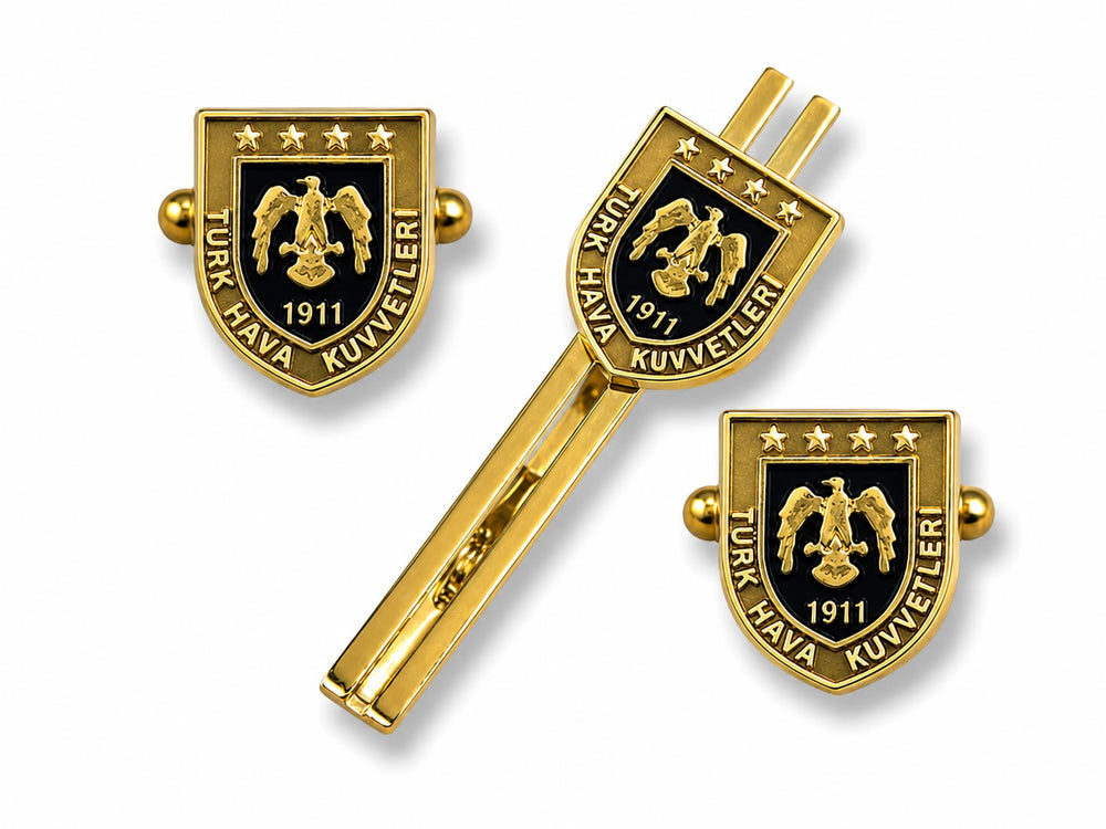 Set "HV K K Gold Kol D + Kravat IGN" Siyah Kutu