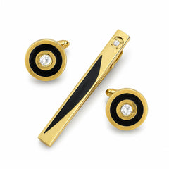 Set "Sivil Gold Kol D + Kravat IGN" Siyah Kutu