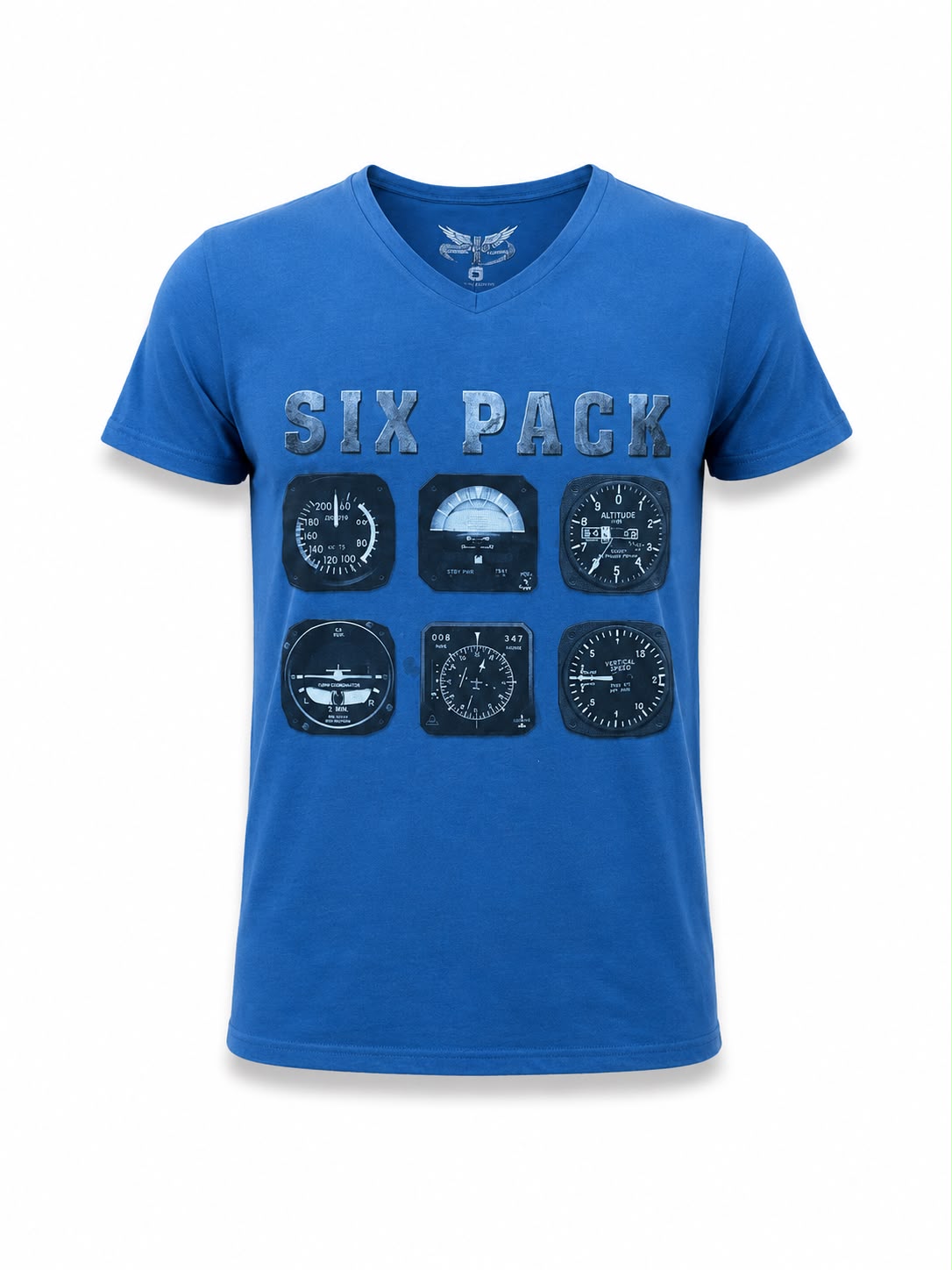 T-Shirt Six Pack Lacivert V Yaka