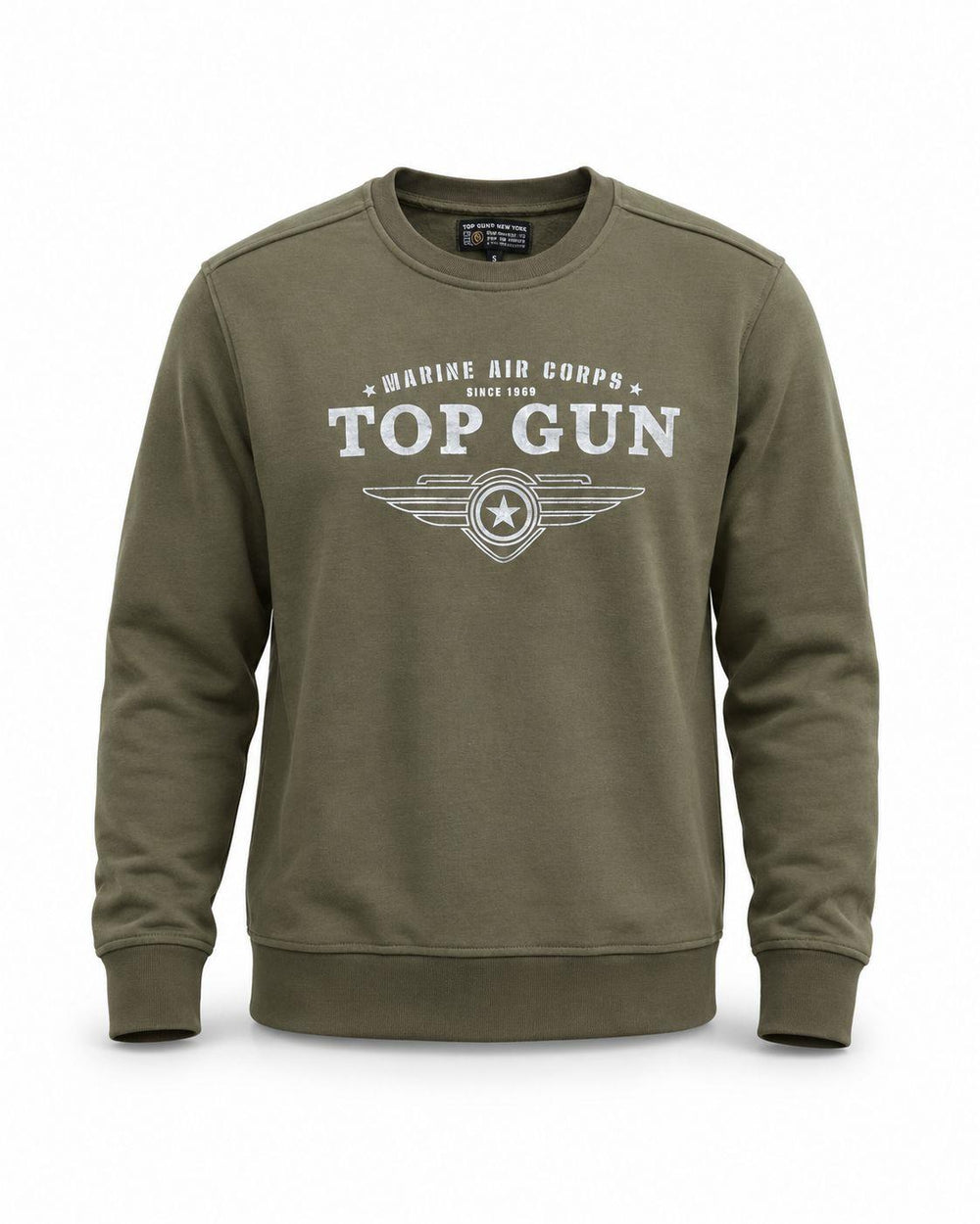 "Top Gun" Baskılı Sweat Haki