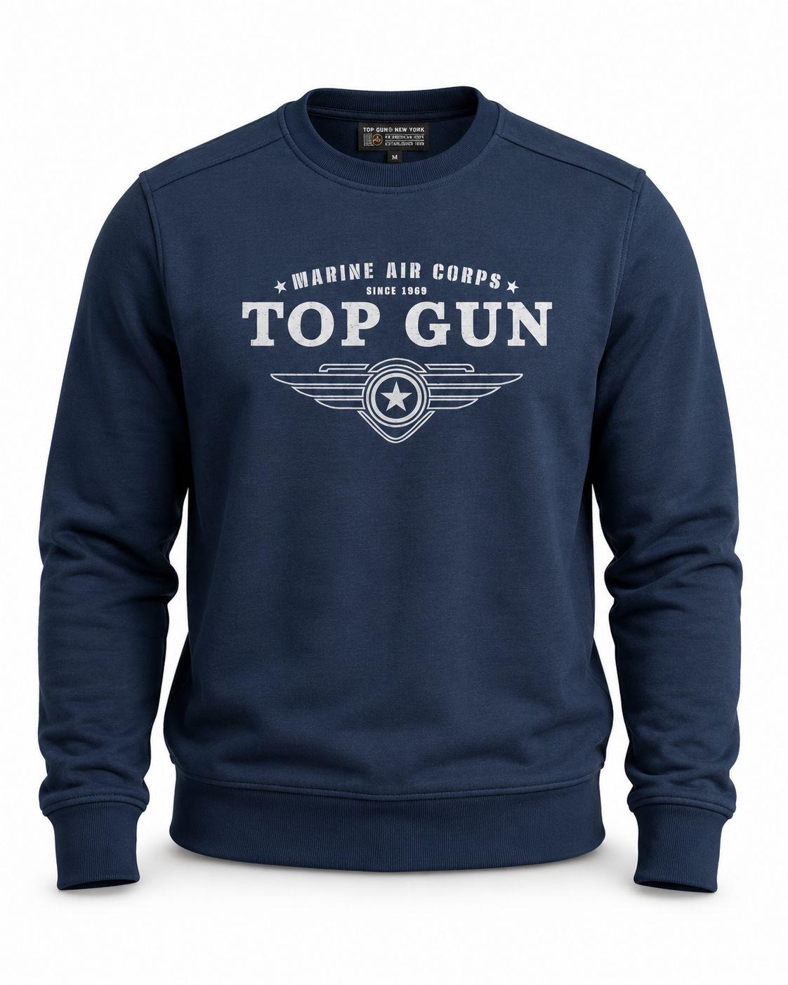 "Top Gun" Baskılı Sweat Mavi