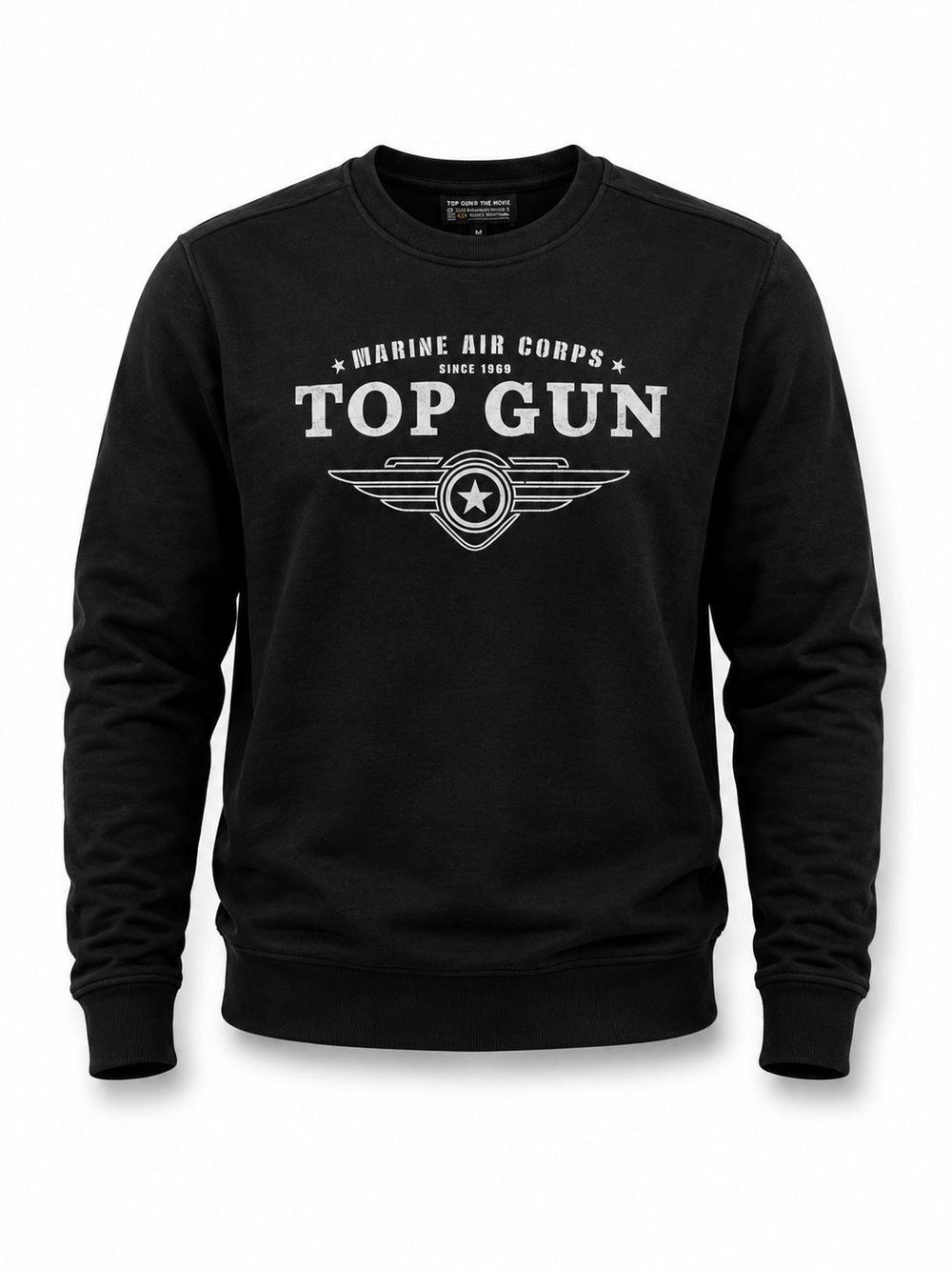 "Top Gun" Baskılı Sweat Siyah