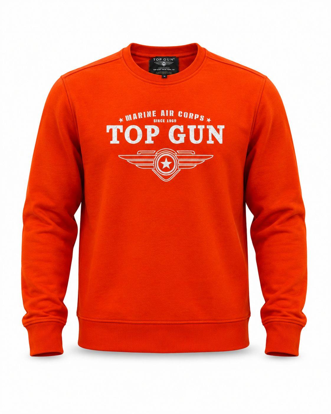 "Top Gun" Baskılı Sweat Turuncu