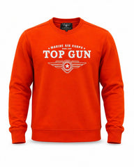 "Top Gun" Baskılı Sweat Turuncu