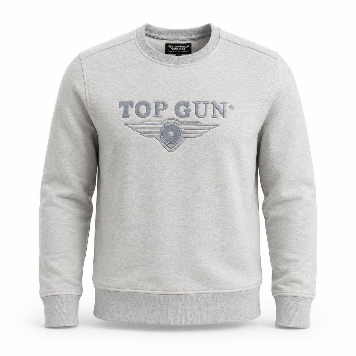 "Top Gun" Nakışlı Sweat Gri