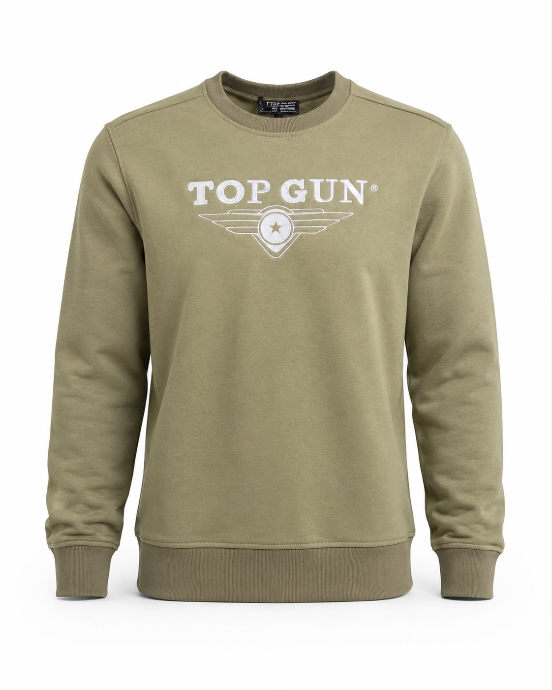 "Top Gun" Nakışlı Sweat Haki