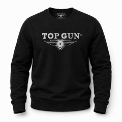 "Top Gun" Nakışlı Sweat Siyah