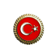 Türk Bayrağı Rozet Yuvarlak