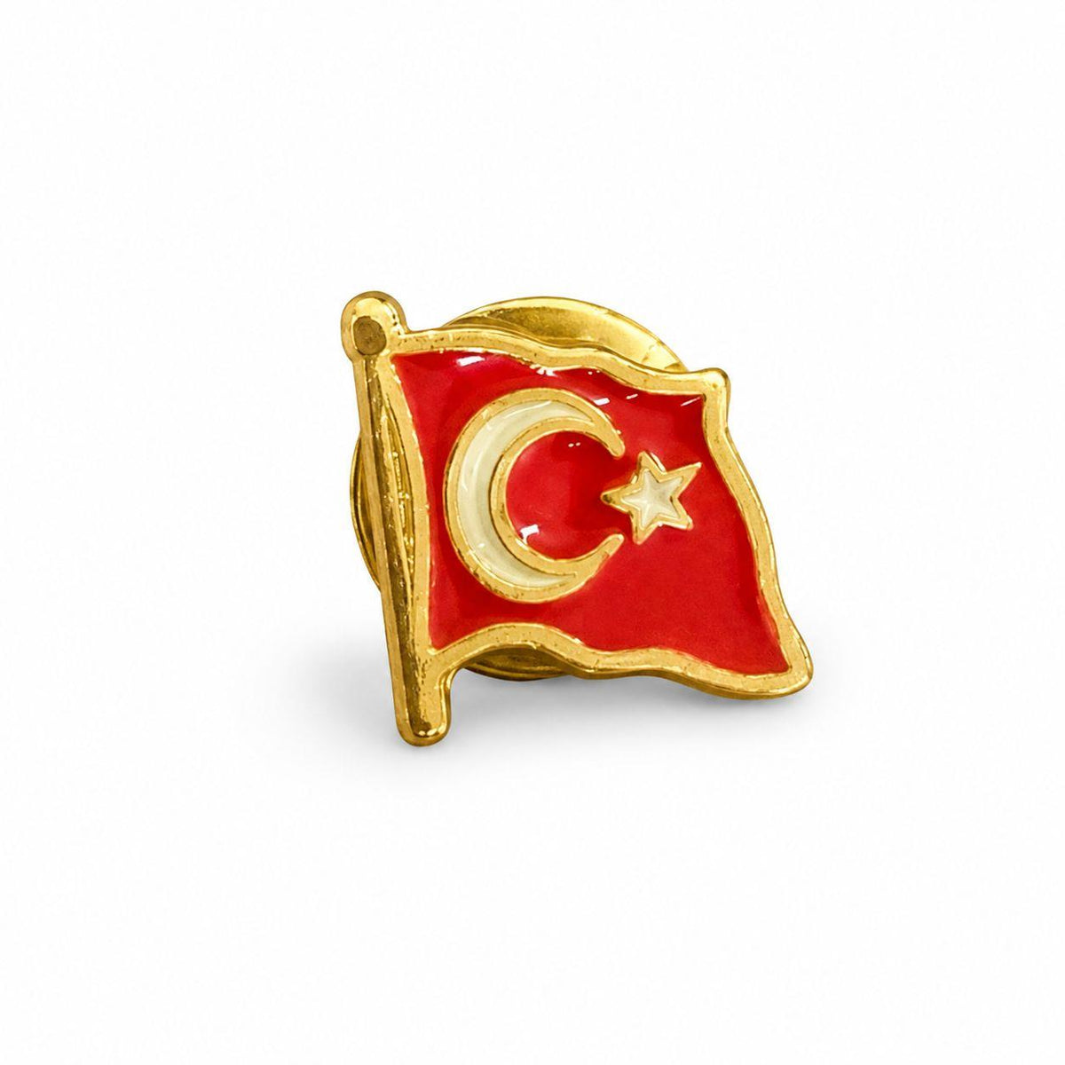 Türk Bayrağı Yaka Rozeti Sarı