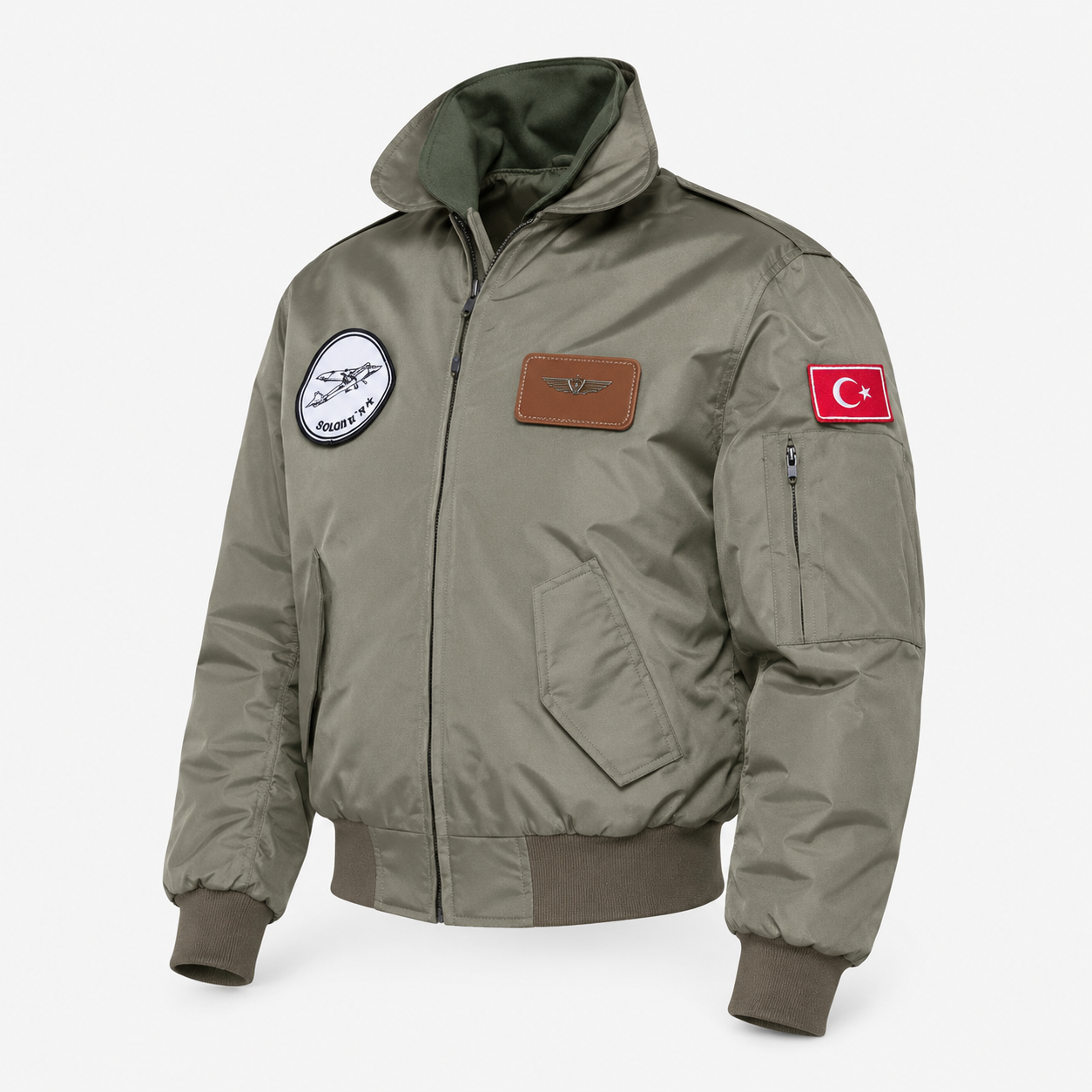 YAKALI Pilot Montu Haki Kumaş SYK88_H